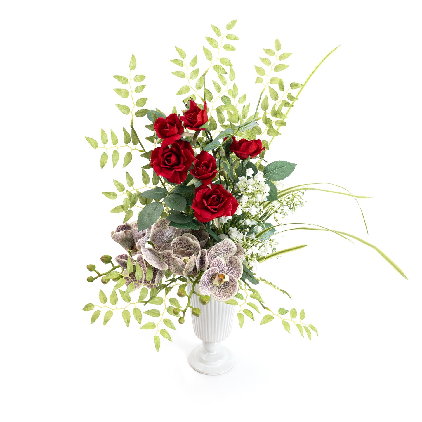 薔薇と蘭のアレンジポット