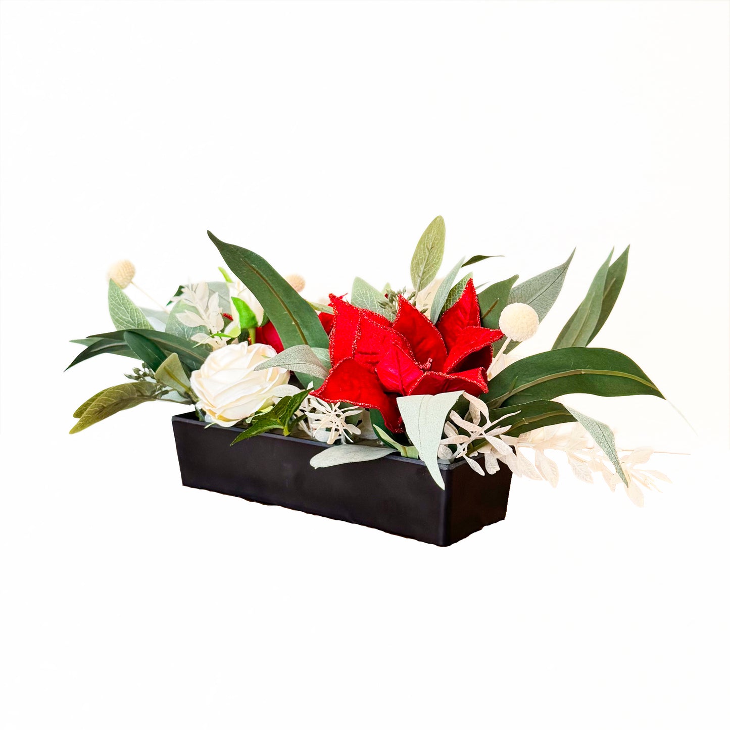 クリスマスアレンジメント【ポインセチア＆ローズテーブルアレンジ】