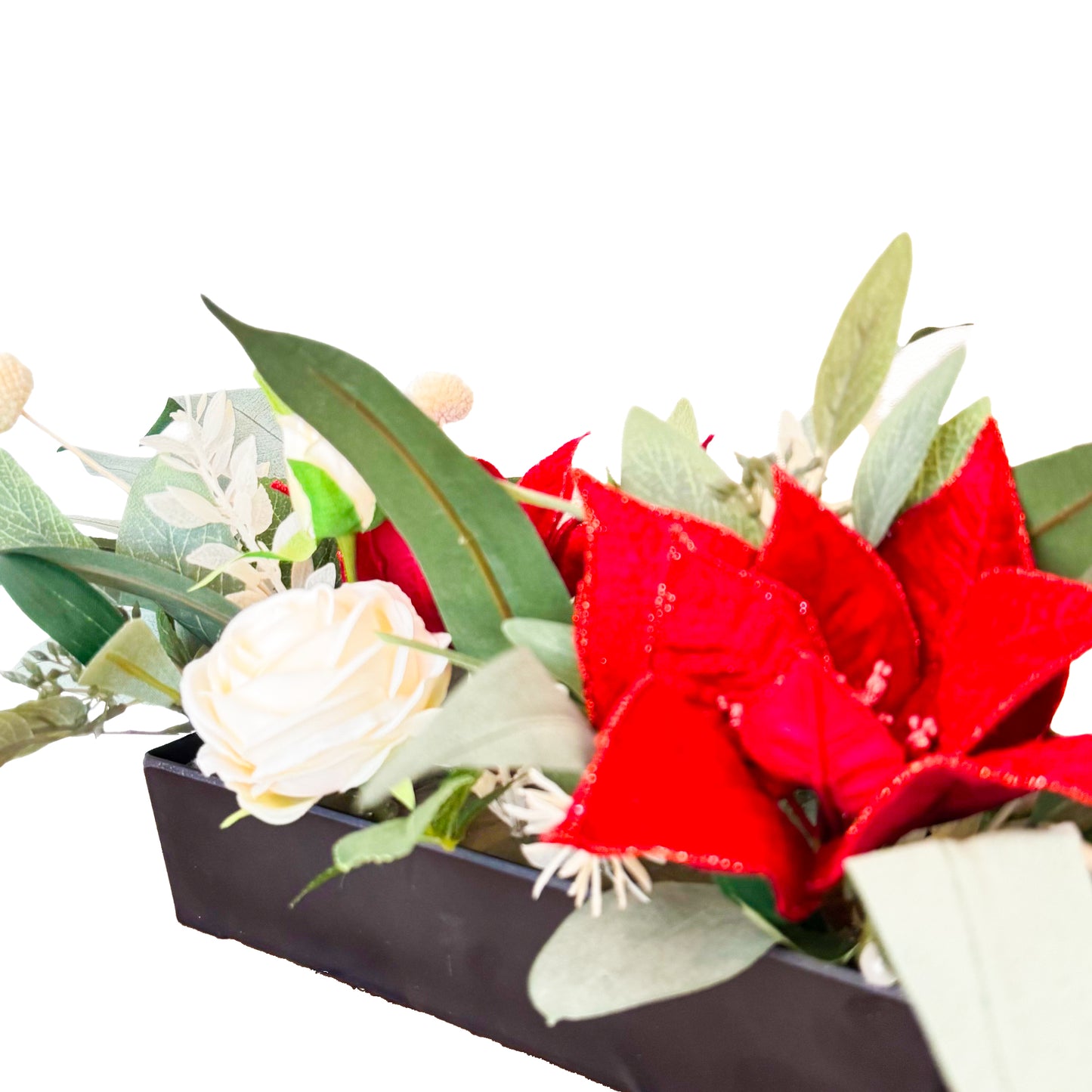 クリスマスアレンジメント【ポインセチア＆ローズテーブルアレンジ】