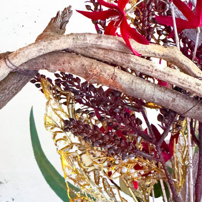 クリスマススワッグ【ホワイトローズ＆ブランチアレンジメント】