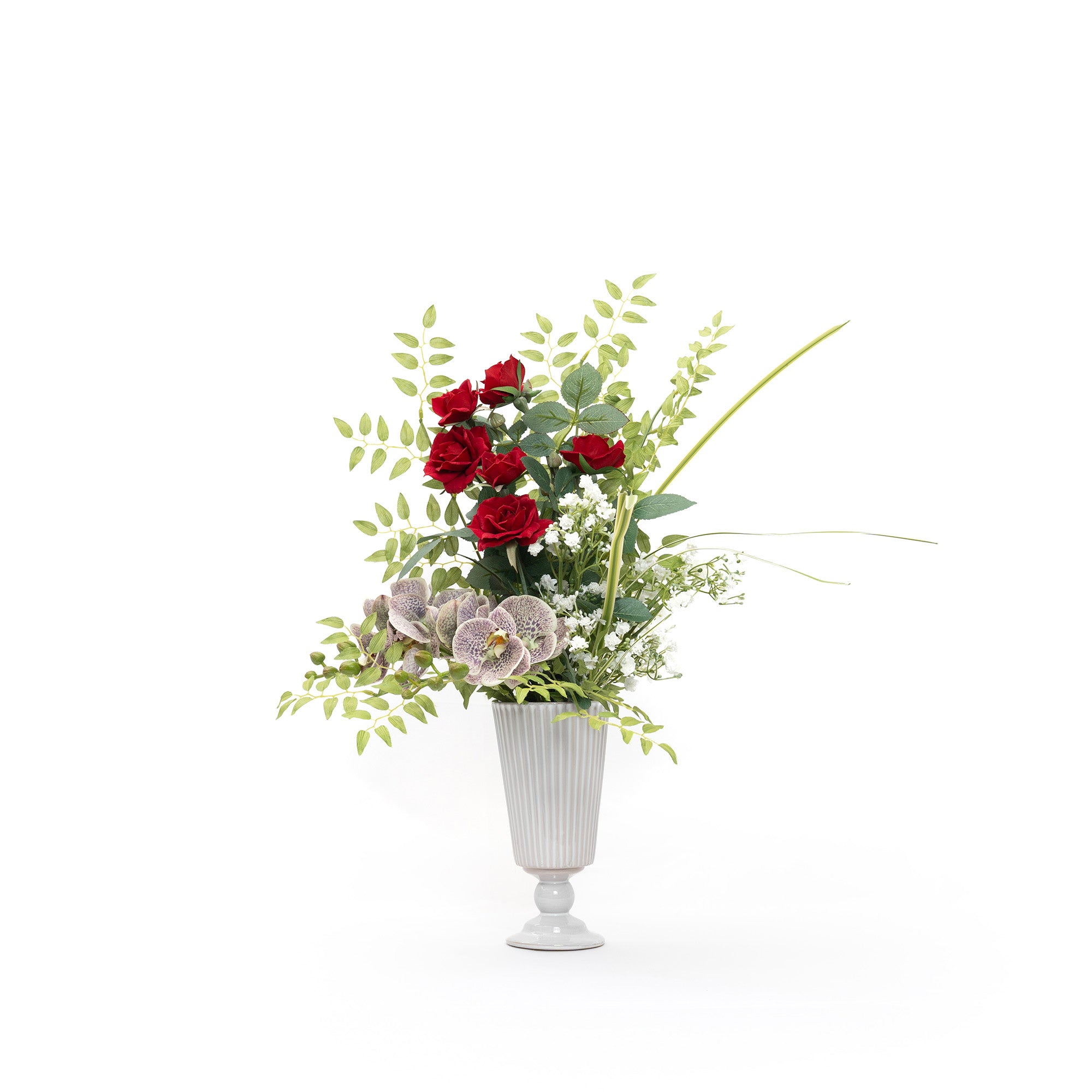 薔薇と蘭のアレンジポット